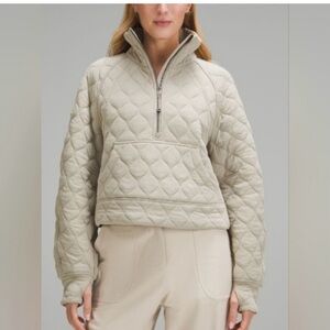 lululemon athletica Quilted Half-Zip Pullover in Light Beige